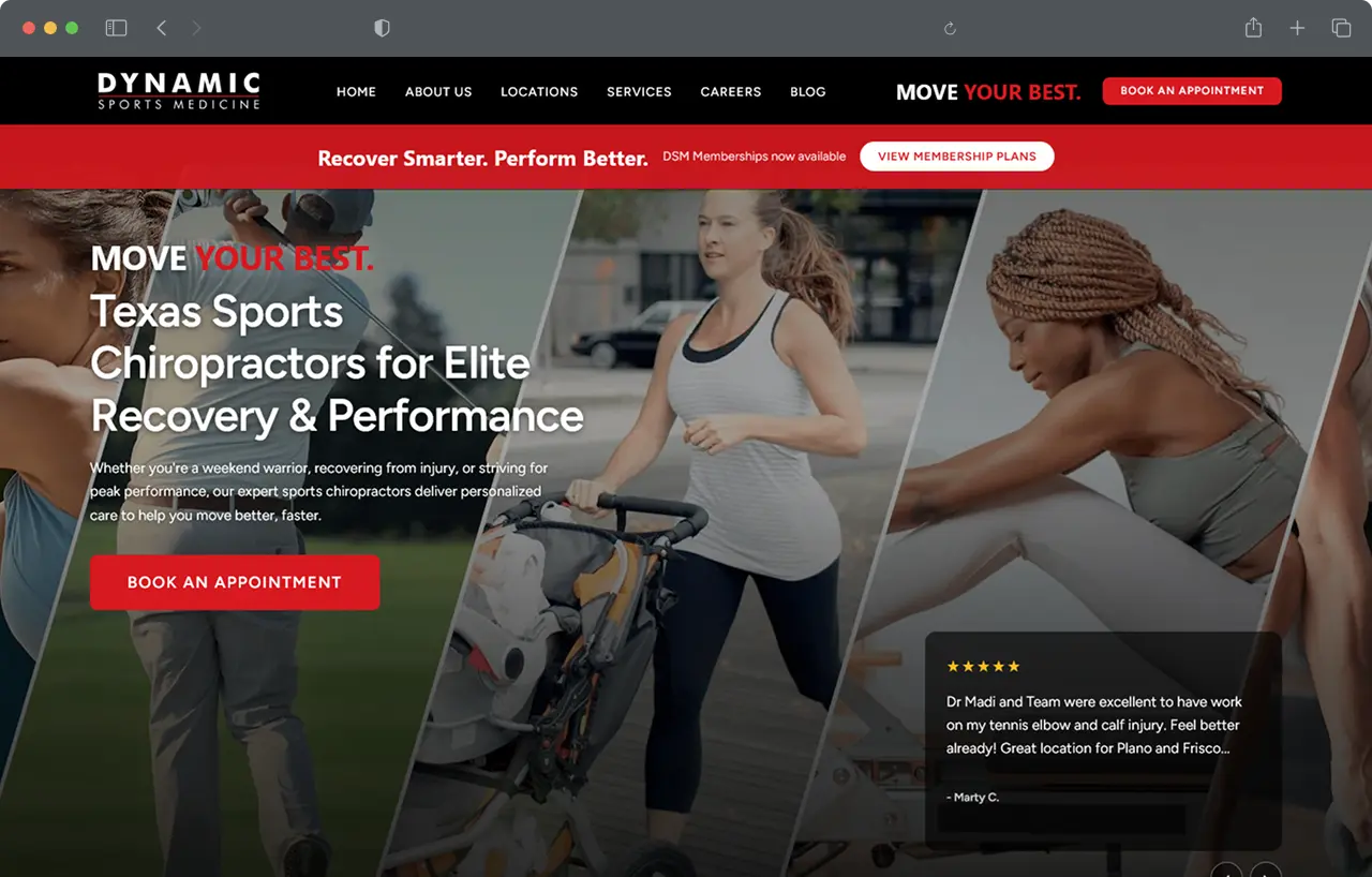 Dynamic Sports Medicine — homepage hero