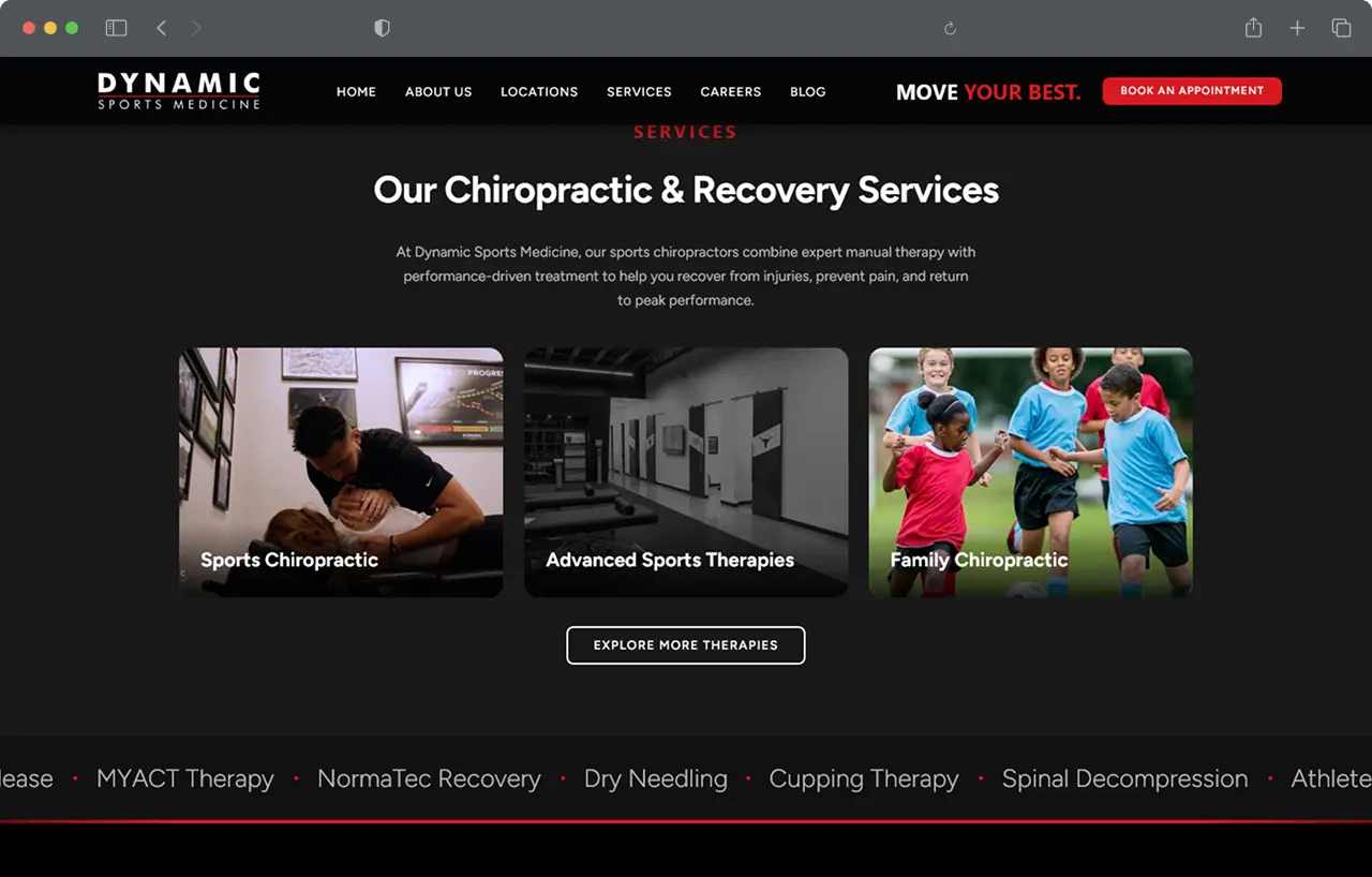 Dynamic Sports Medicine — homepage body