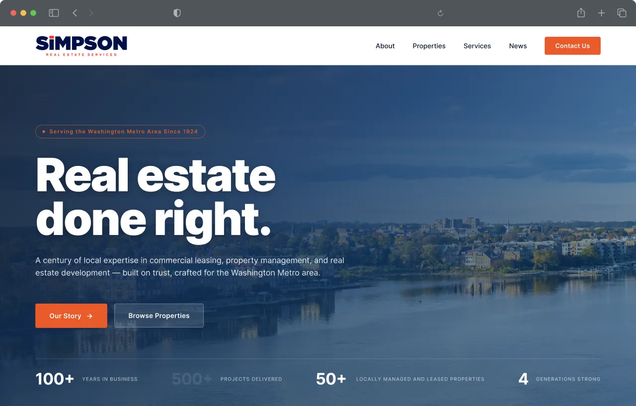 Simpson — new website header