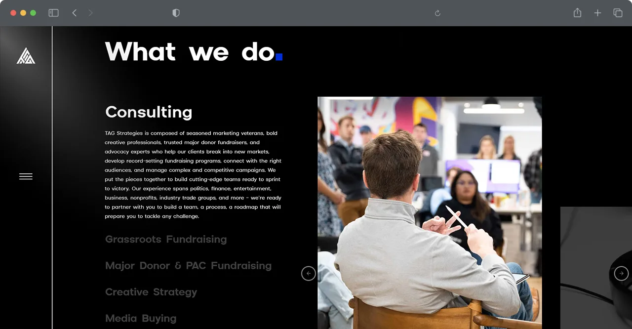 TAG Strategies — services section